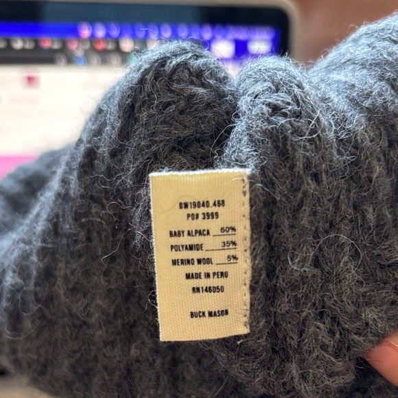 Buck Mason Charcoal Knit Beanie - Picture 2 of 2